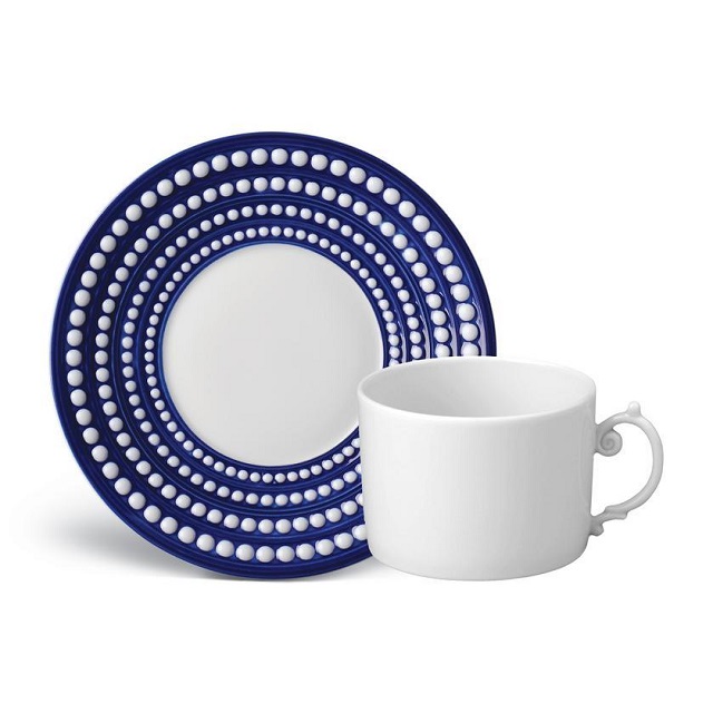 L'Objet Perlée Bleu Tea Cup & Saucer/엘오브제 뻬를리 블루 티컵세트 230ml