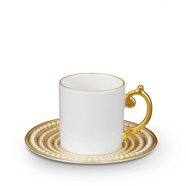 L'Objet Perlée Gold Espresso Cup & Saucer/엘오브제 뻬를리 골드 에스프레소 컵 & 소서 110ml