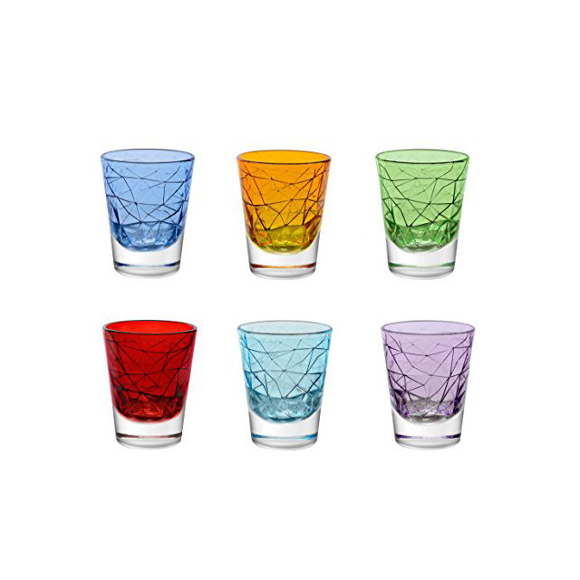 VIDIVI Dolomiti Arlecchino Colored Shot Glasses Small/비디비 돌로미티 알레치노 칵테일잔 6 PCS/세트 80ml